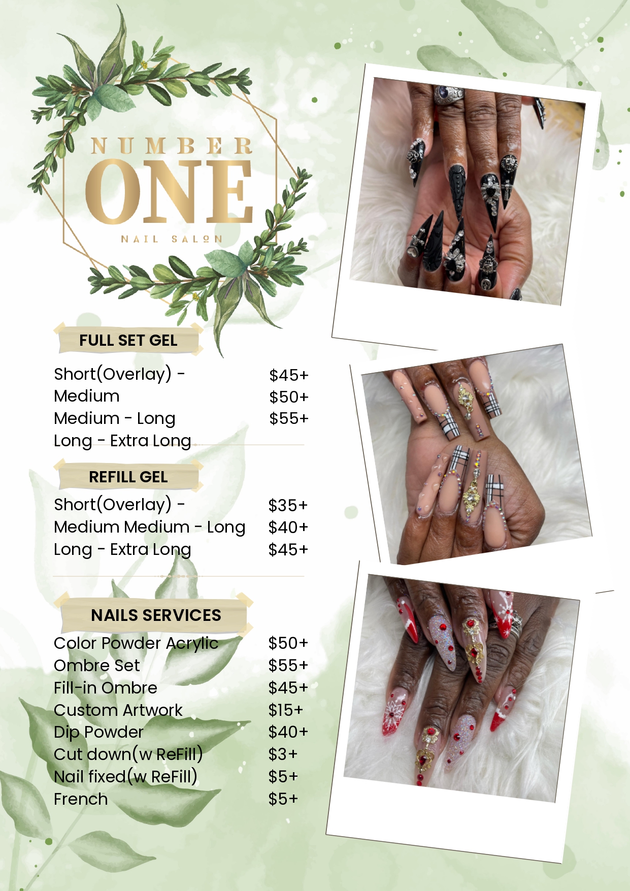 Beige Illustrative Flyer Nail Art Price List Document A4_page-0001